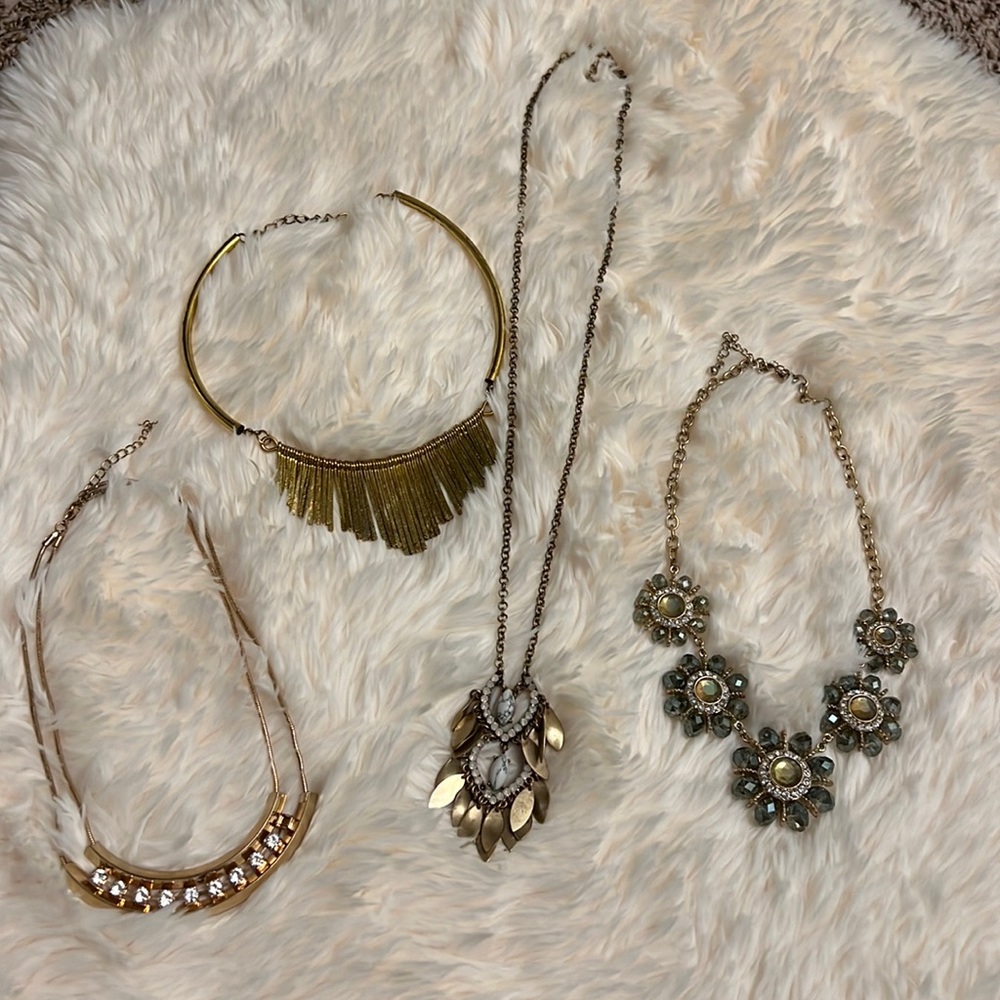 Lot of gold colored assorted necklaces from Francesca’s